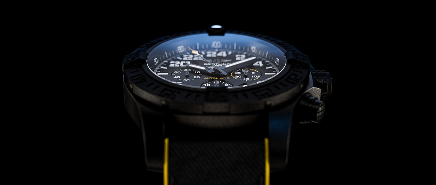 3D Visualization Breitling watch redshift3d