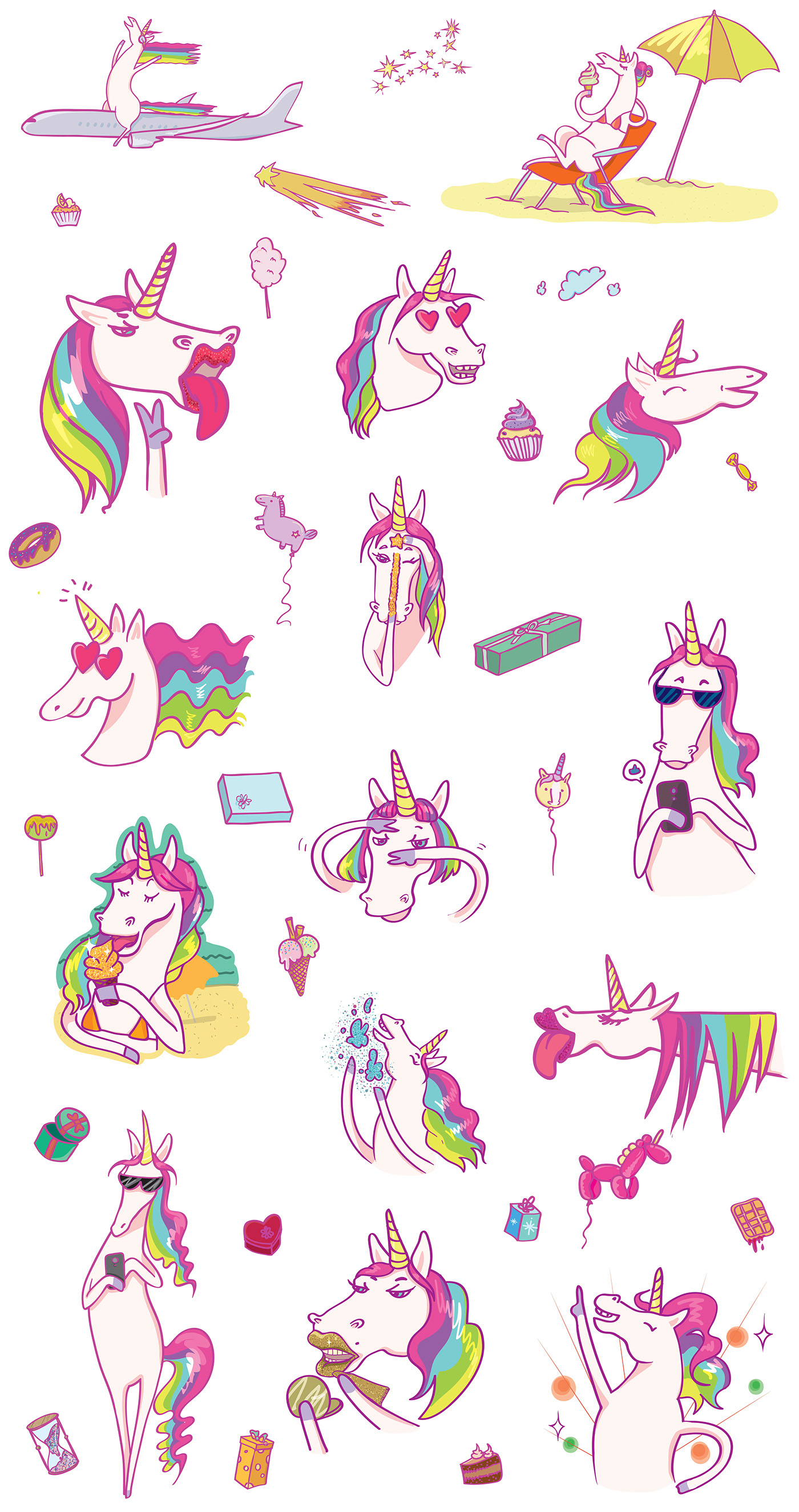 unicorn rainbow beach cute horse Glitter pink girly