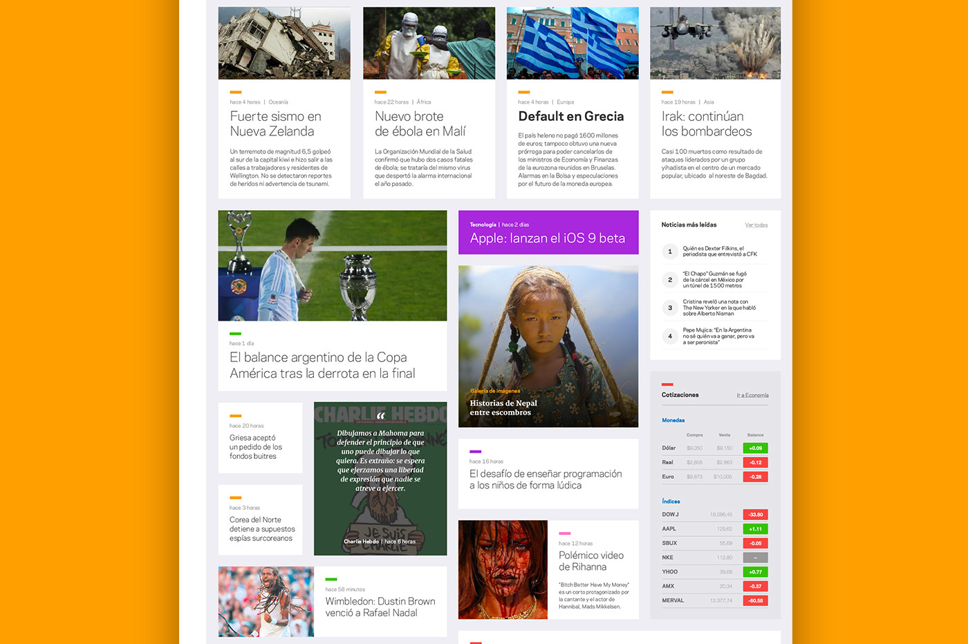 interaction design newspaper digital Gabriele diseño Website user experience Interface graphic