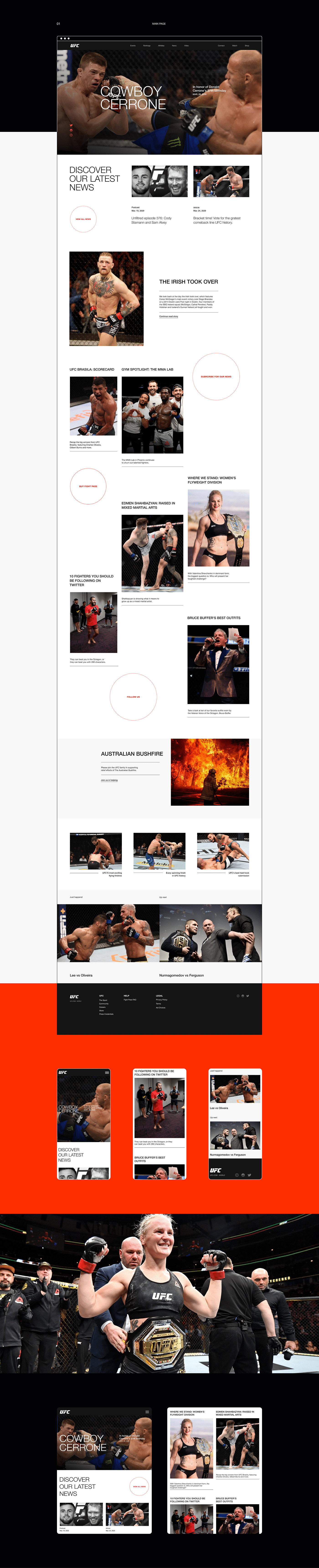 redesign sport typography   UFC UI ux Web Webdesign Website
