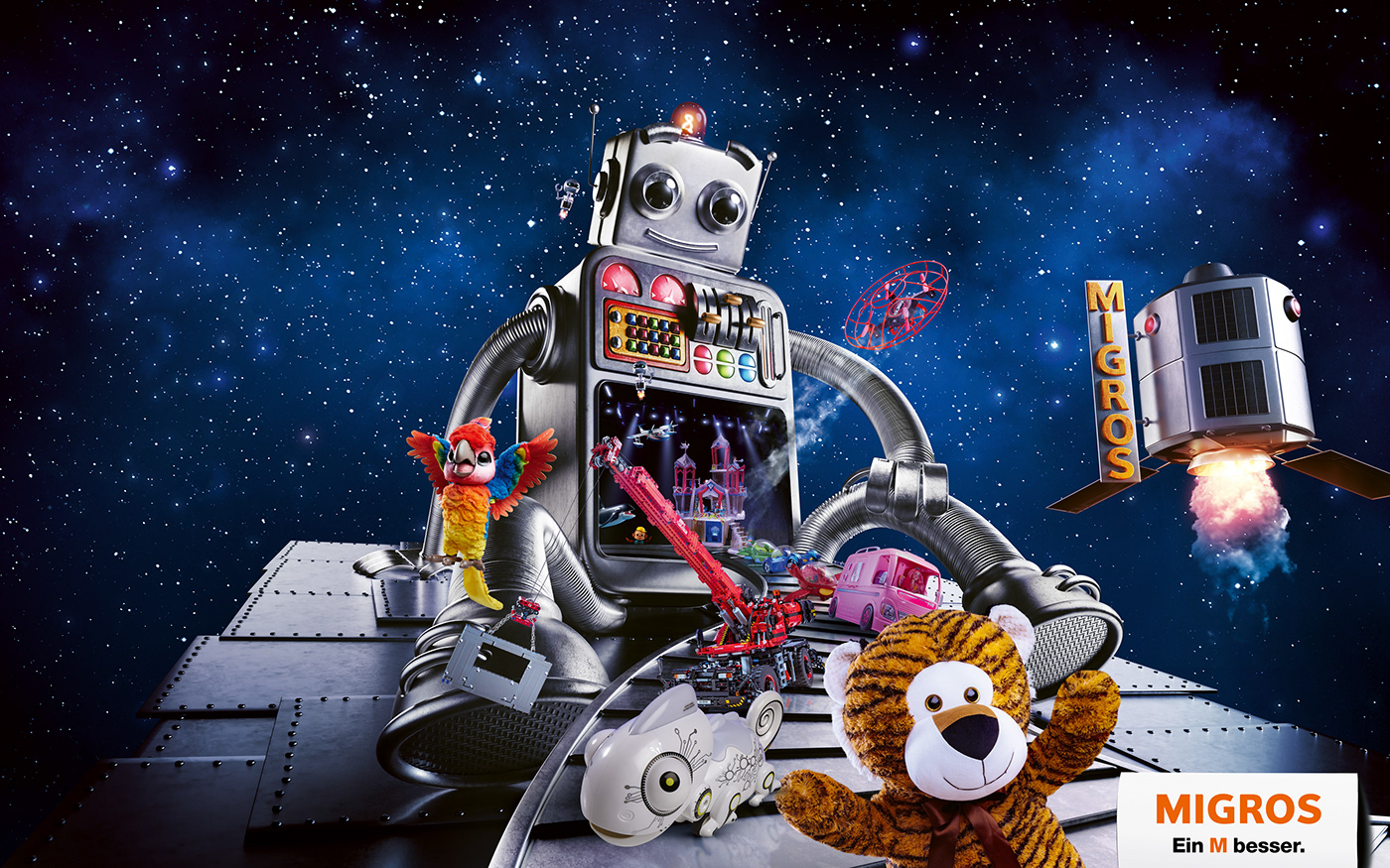 robot Space  toys stars metal Playful rocket space shuttle windtoys CGI