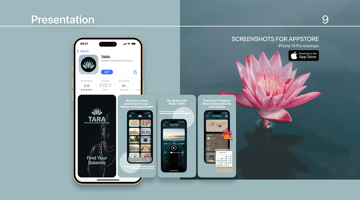 meditation app UI/UX Mobile app Figma Web Design  application ios design