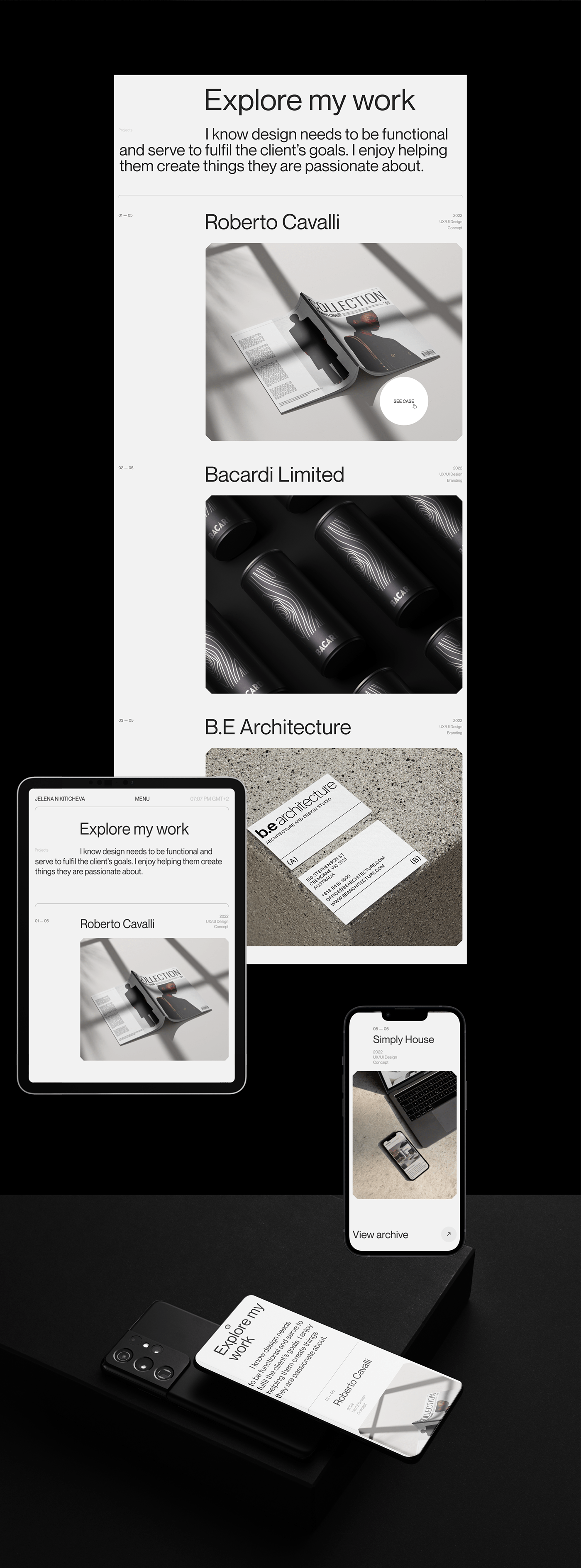 minimal minimalist portfolio Portfolio Design UI UI/UX ux Website Website Design website development