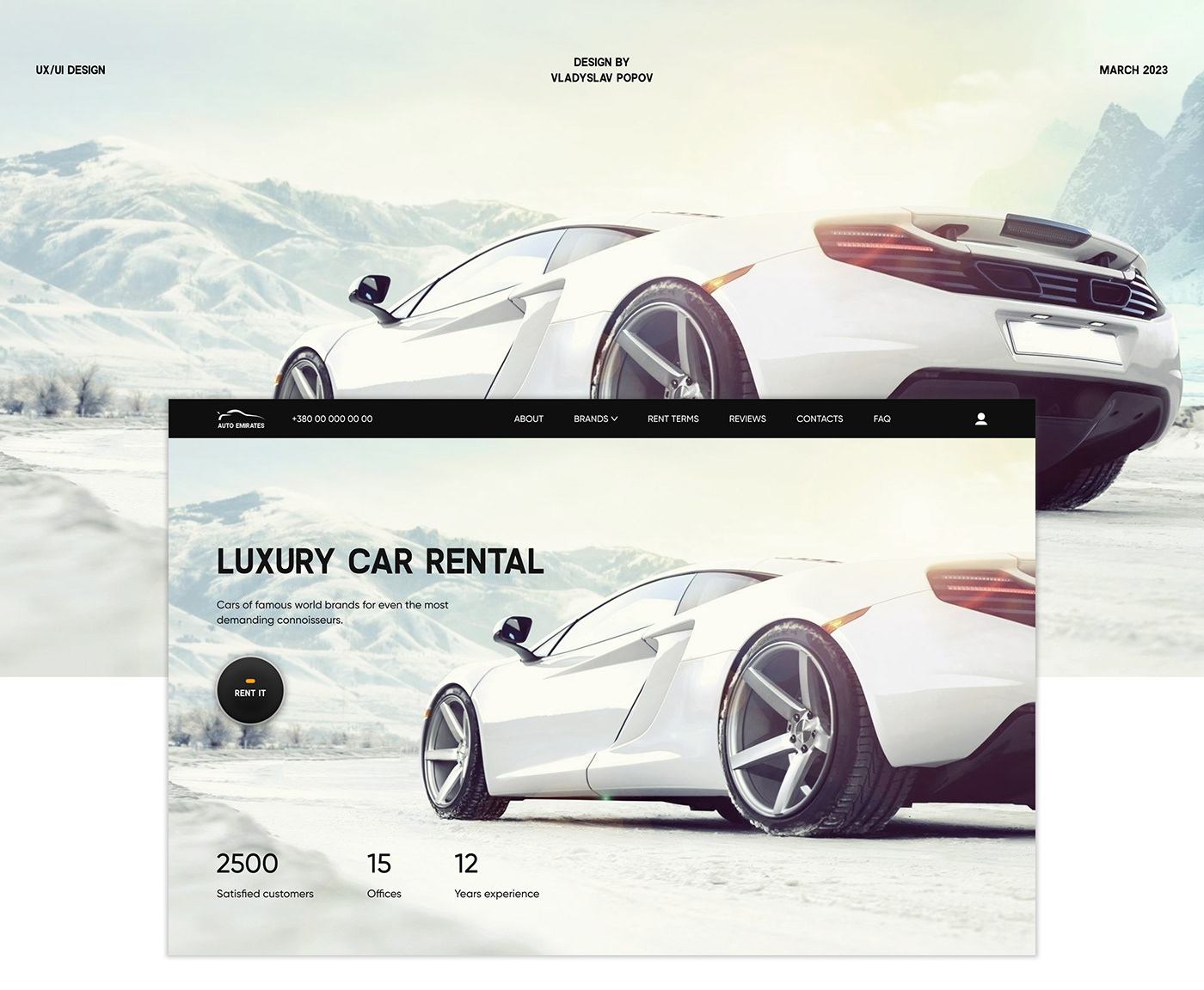 Car rental designer Figma landing page photoshop UI/UX user interface ux/ui Web Design  Website