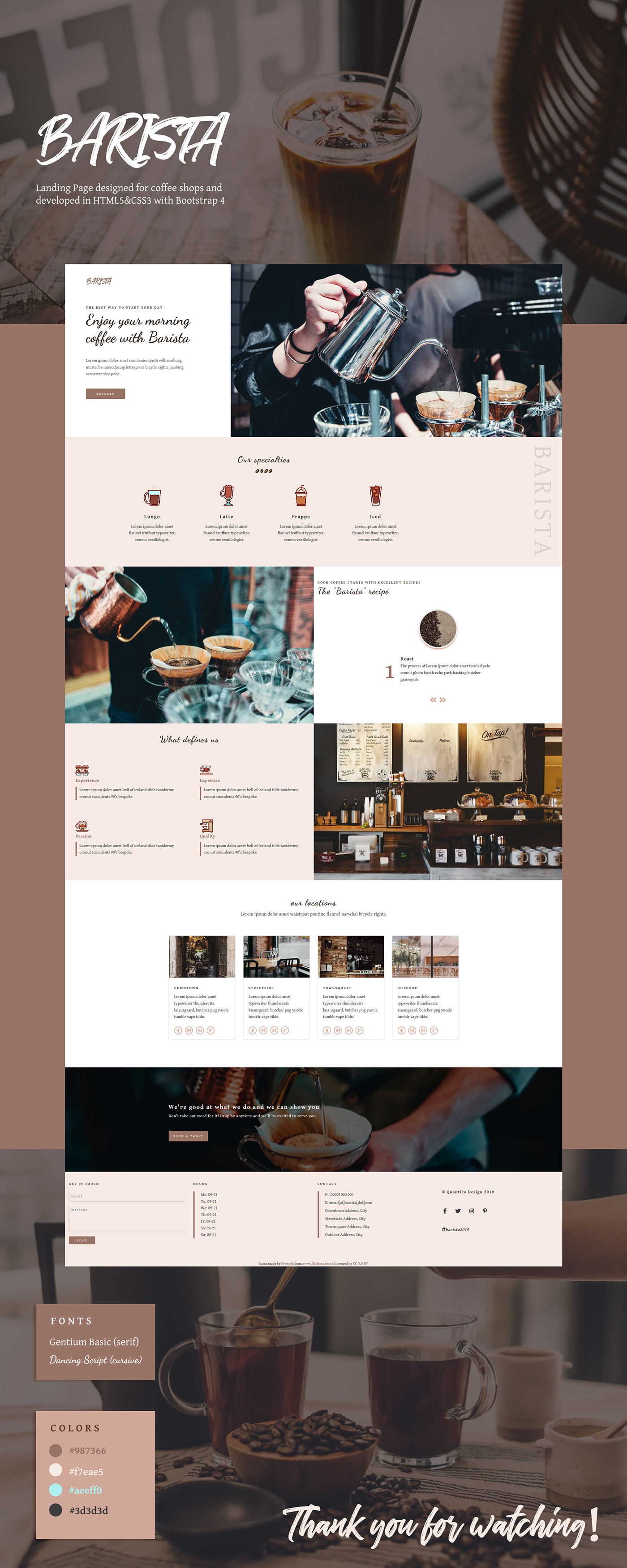 Web Design  landing page coffeeshop barista Website