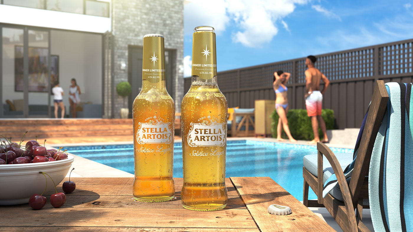 3D 3ds max beer bottle CGI drink photorealistic Render visualization vray