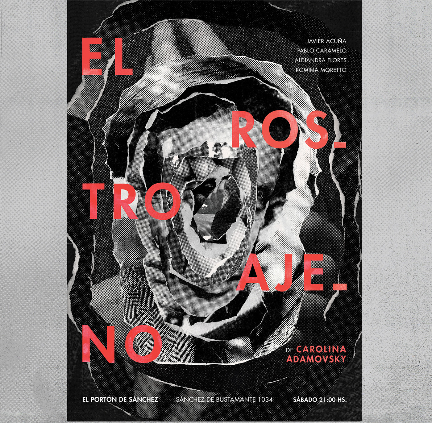 poster afiche Gabriele teatro Theatre uba noir collage photocopy fotocopia