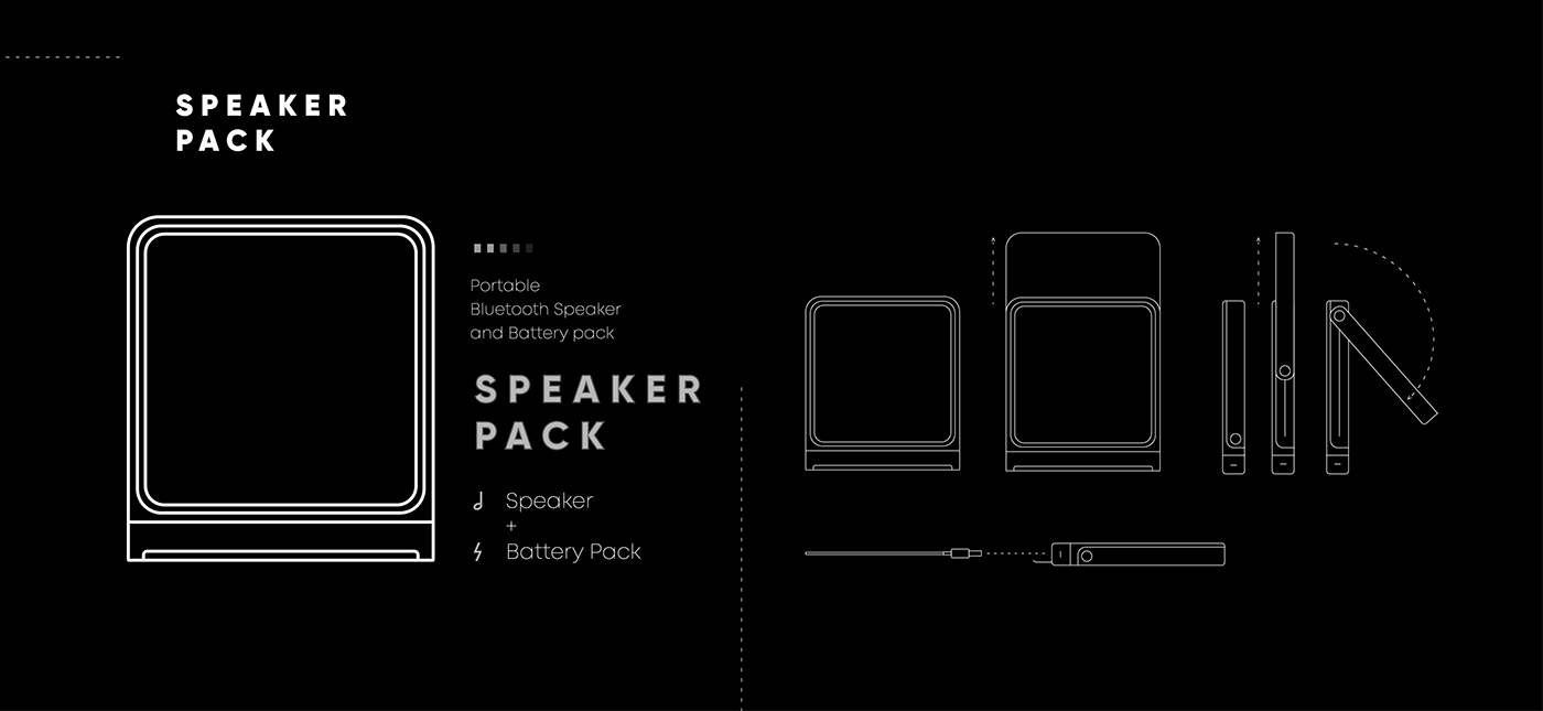 speaker battery pack product industrial cradle music minimal simple protable