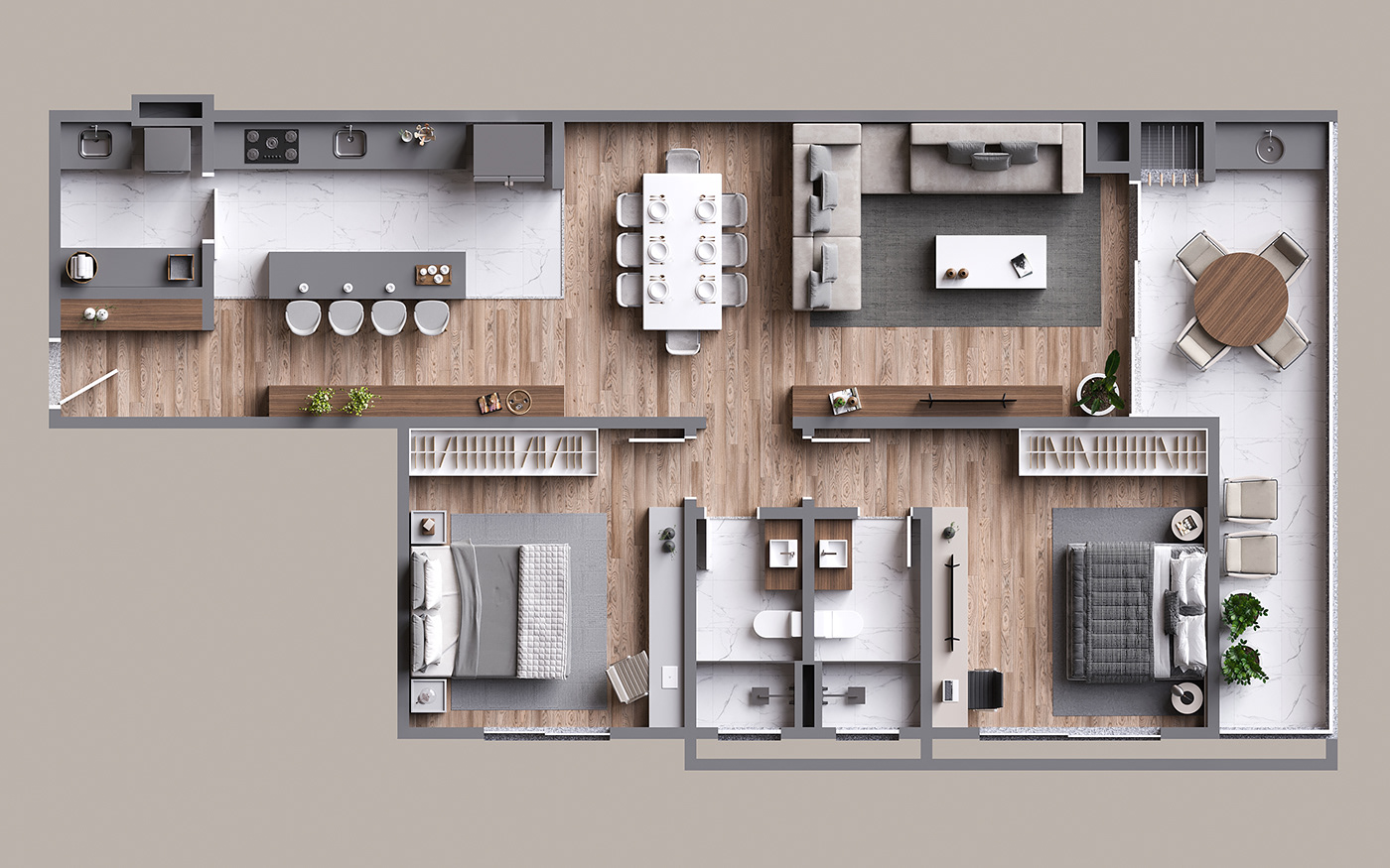 3D architecture ARQUITETURA CGI floor plan planta humanizada Real State Render visualization