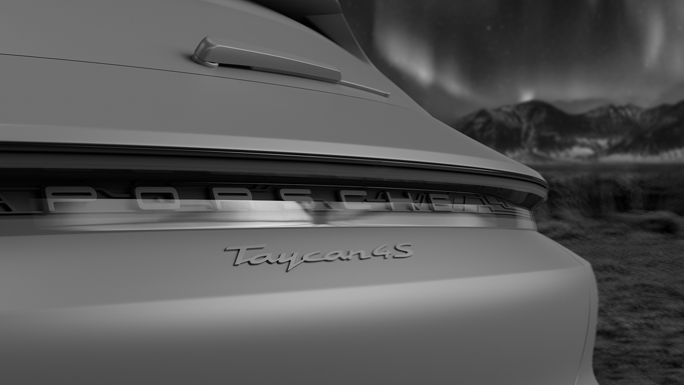 3D automobile automotive   car car photography CGI Porsche Render Taycan taycan 4s