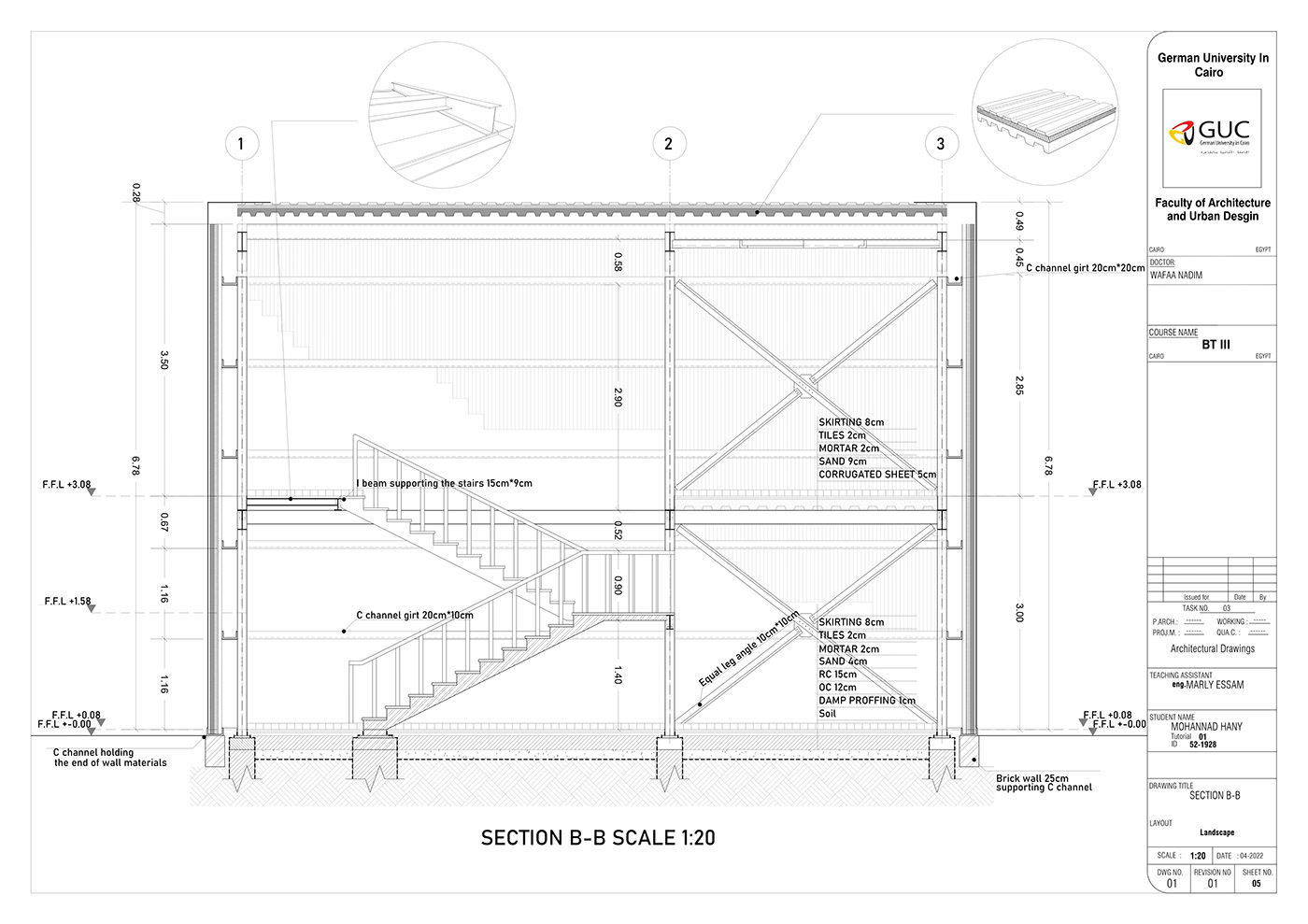 working drawings architecture details steel structure construction mezzanine stairs design