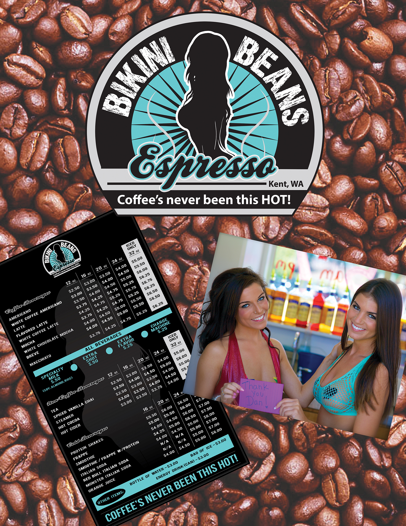 Bikini Beans Espresso is a coffee business located in Kent, WA. 