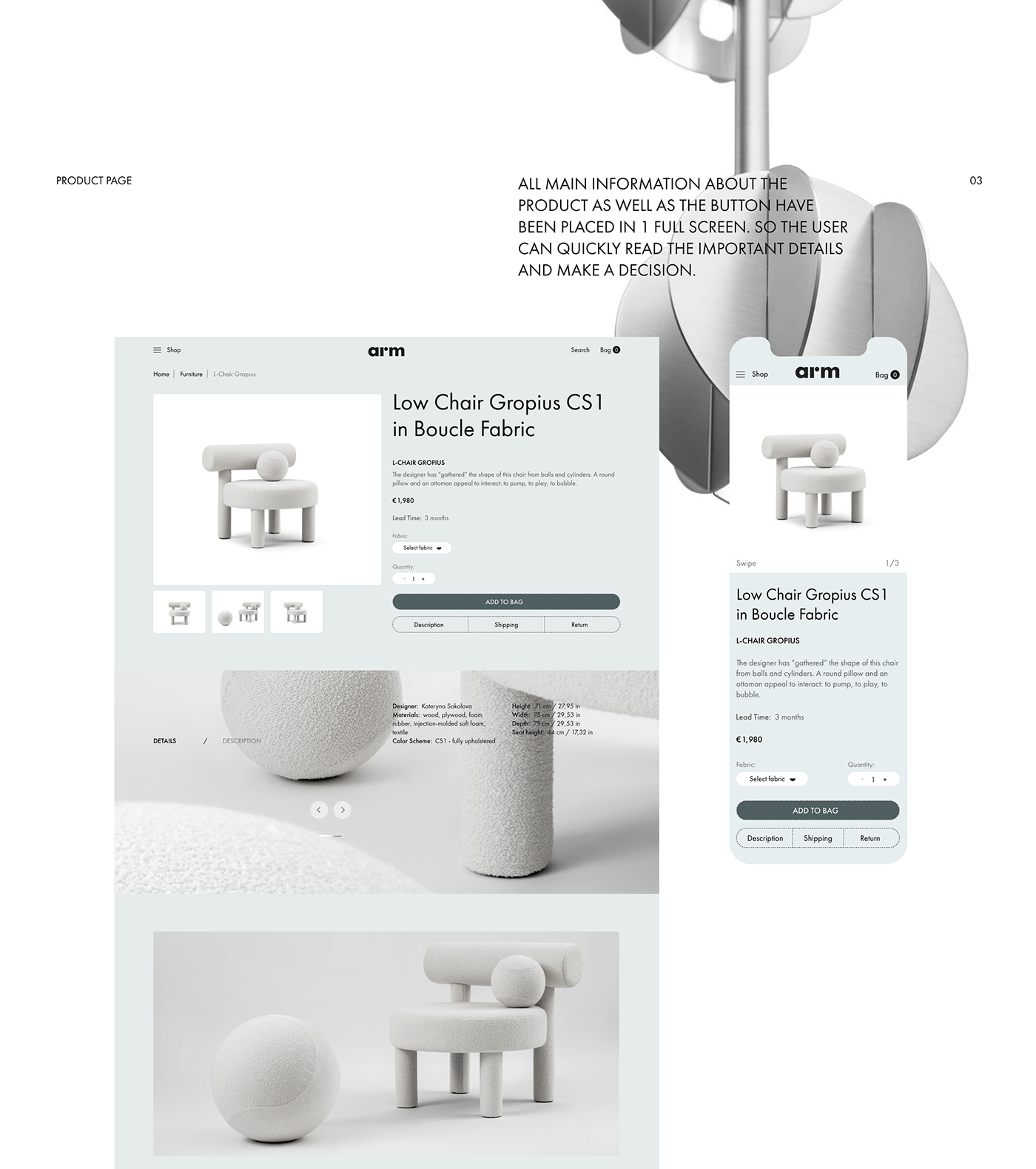 design Ecommerce Figma furniture graphic design  landing page ux/ui Web Design  Website Mockup
