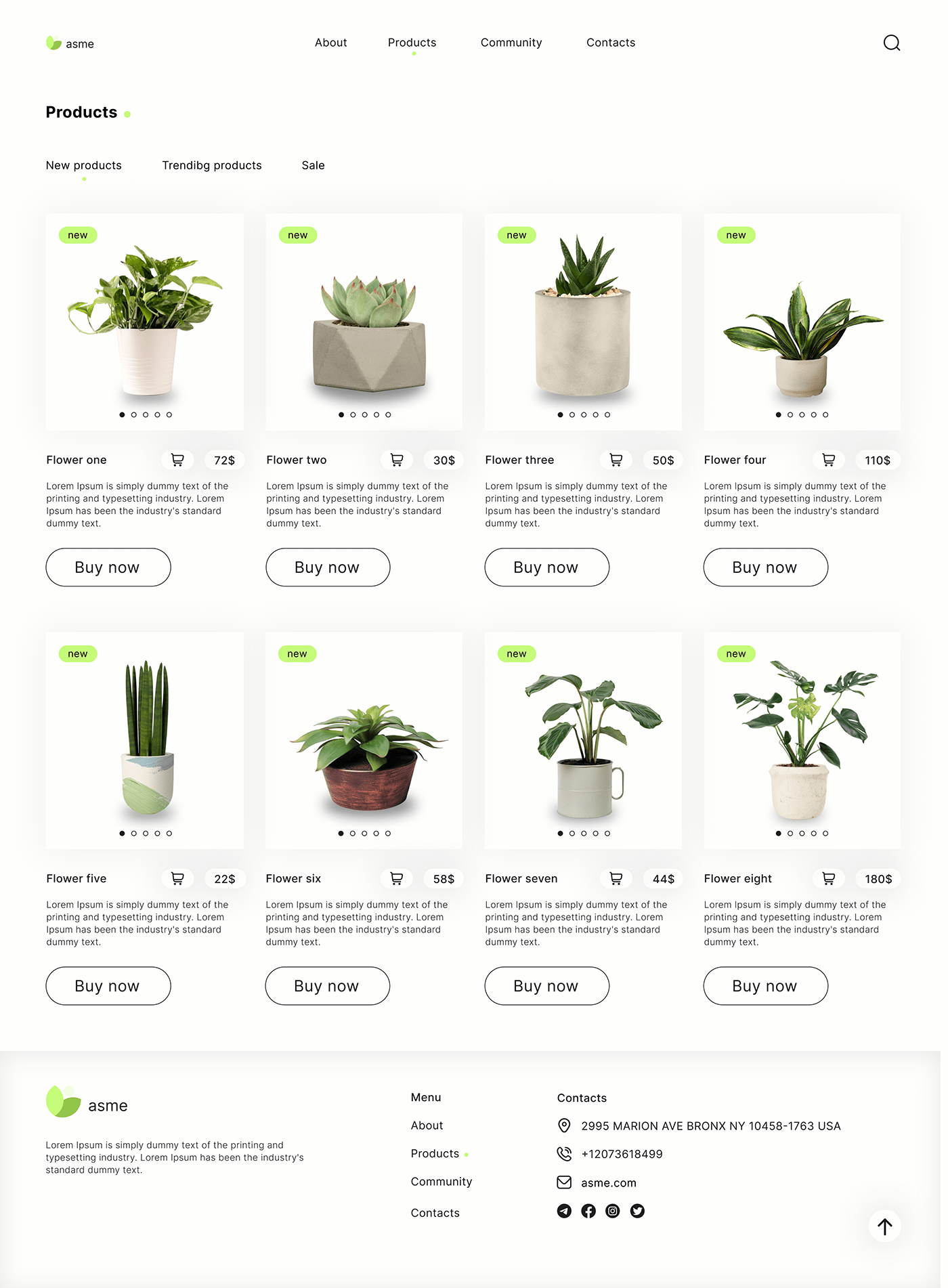 @minimalism #awesome #catalog #Design #Figma #plants #pottedplants #UI/UX  #web   #webdesign
