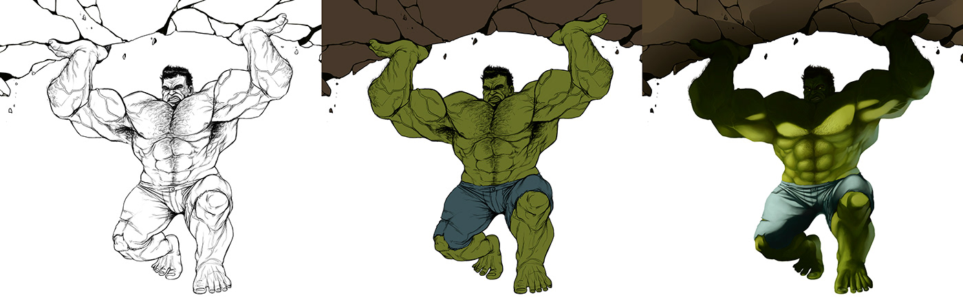 Hulk marvel Avengers comics Character design  digital illustration cartoon vingadores