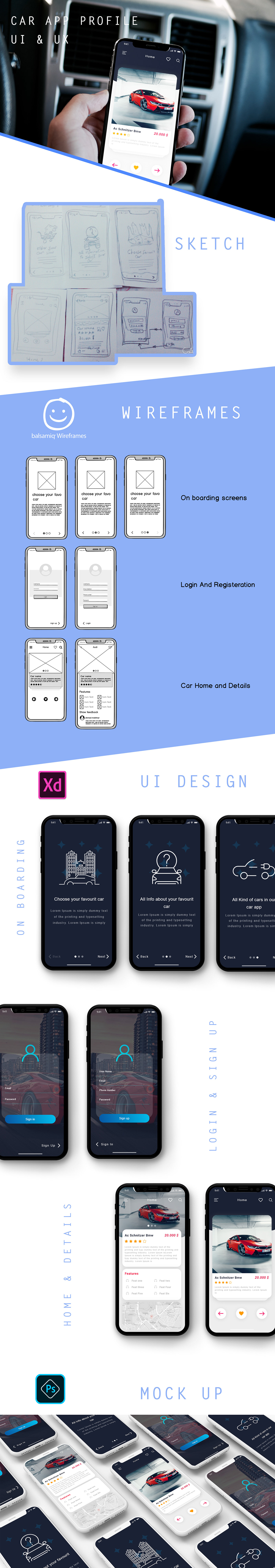 UI ux I Phone X Mobile app car app