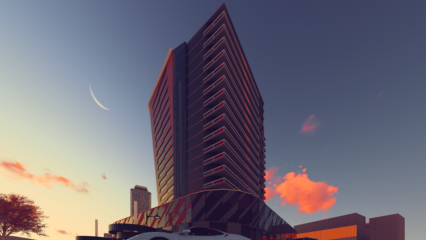 mock-up sketch inviktvs Render model skyscraper Retail Office residential architecture
