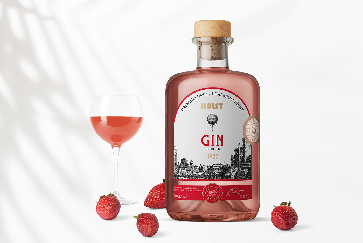 Concept label and packaging for gin