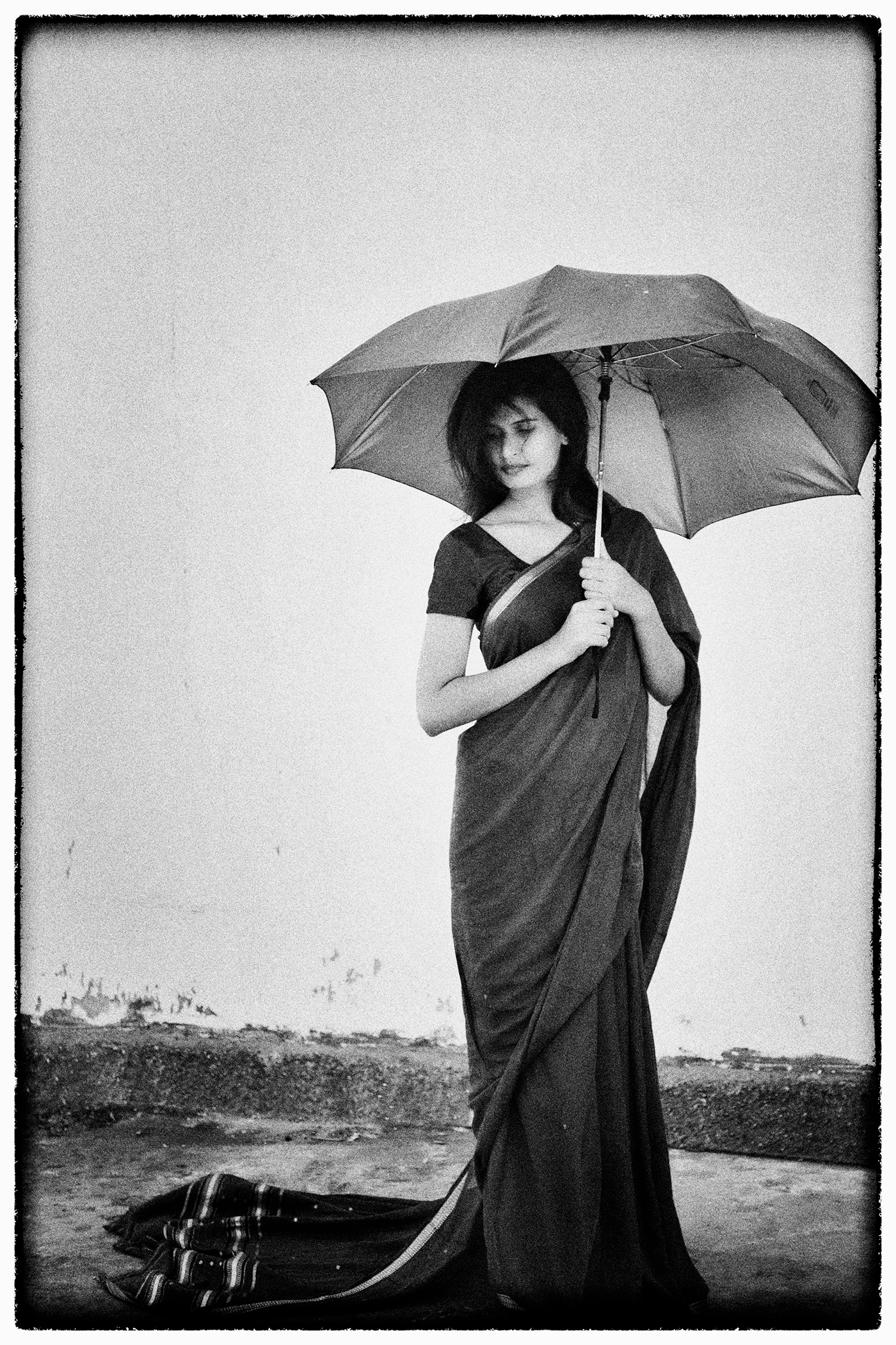 A girl under umbrella on Behance