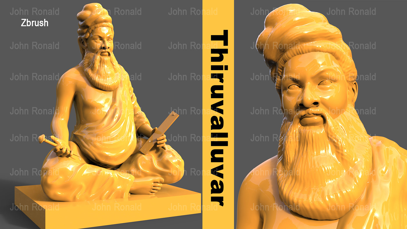 Thiruvalluvar 3D Model on Behance