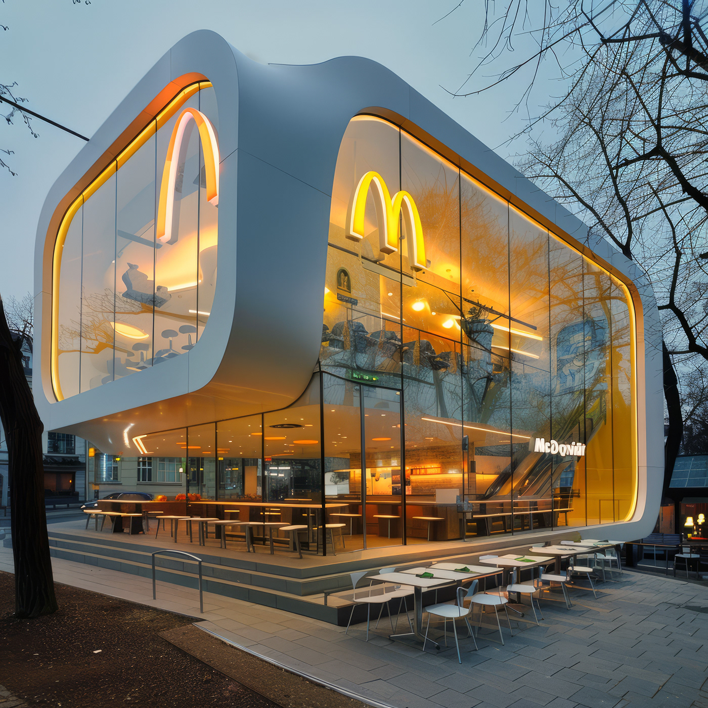 McDonalds architecture Render exterior 3D midjourney ai Digital Art  concept artwork