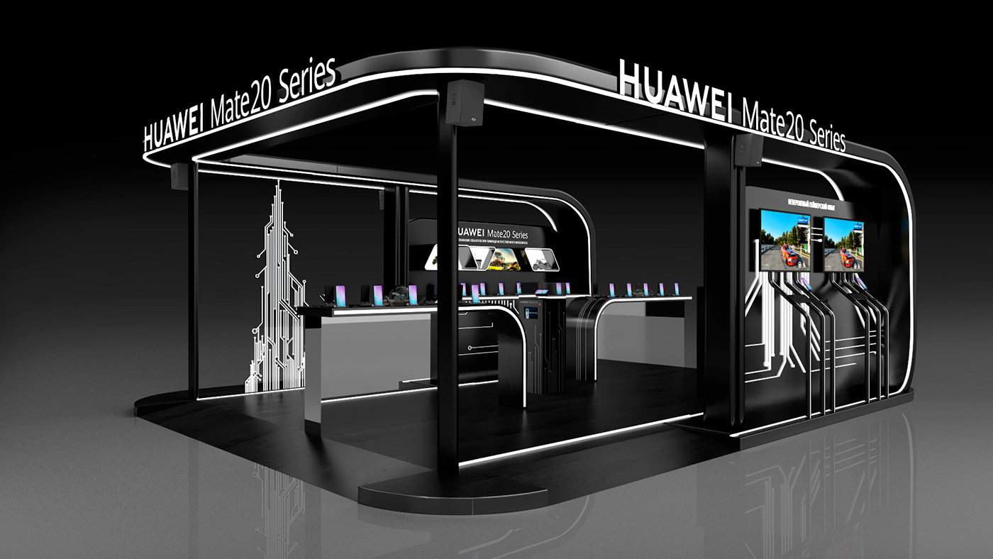 3D 3ds max Event Exhibition  exhibition stand huawei Render stand design visualization vray