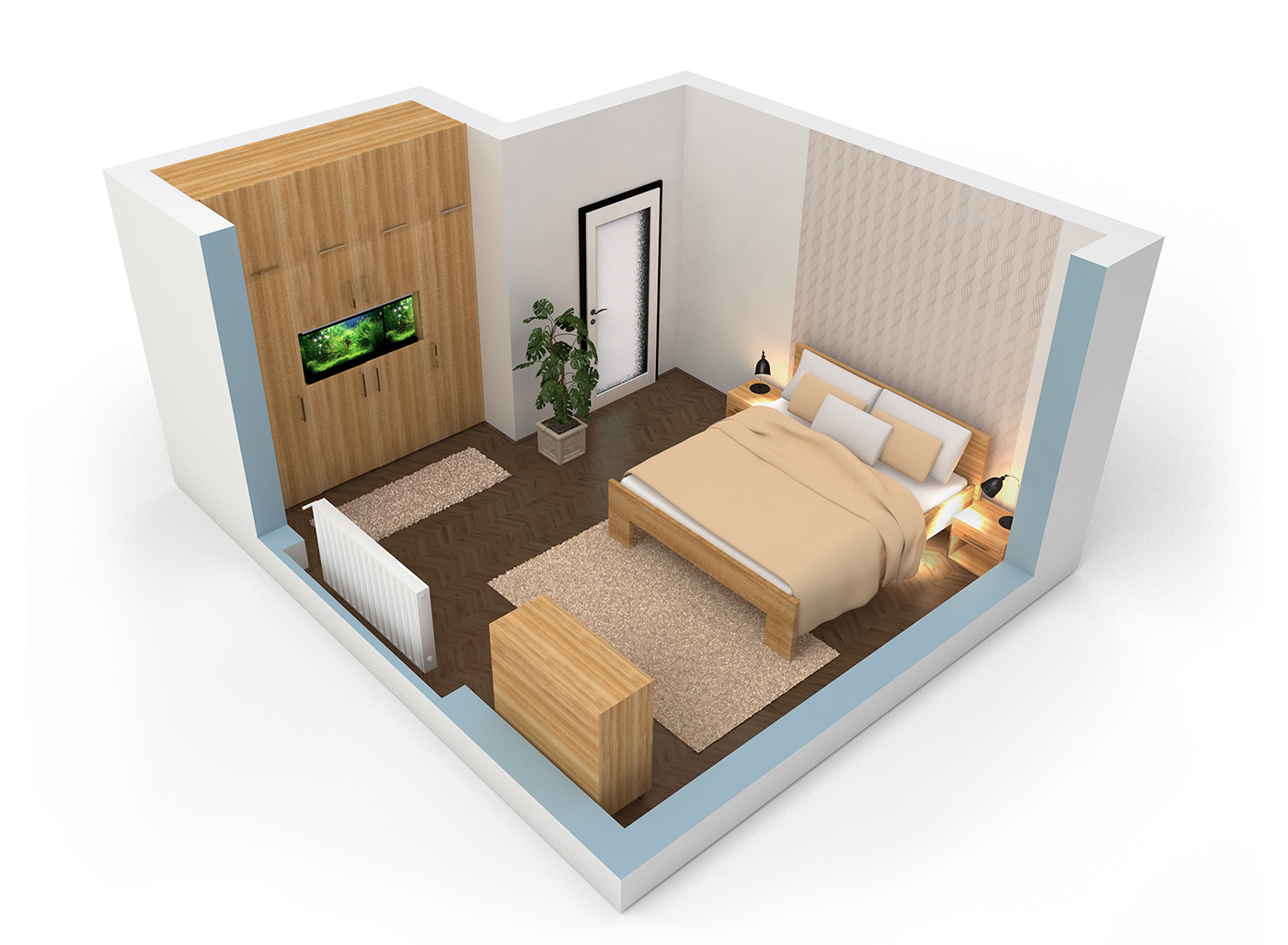 autocad 3d bedroom furniture