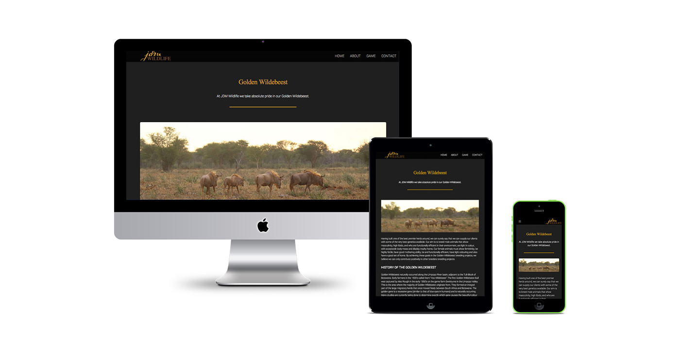 bootstrap Website Design wildlife golden black
