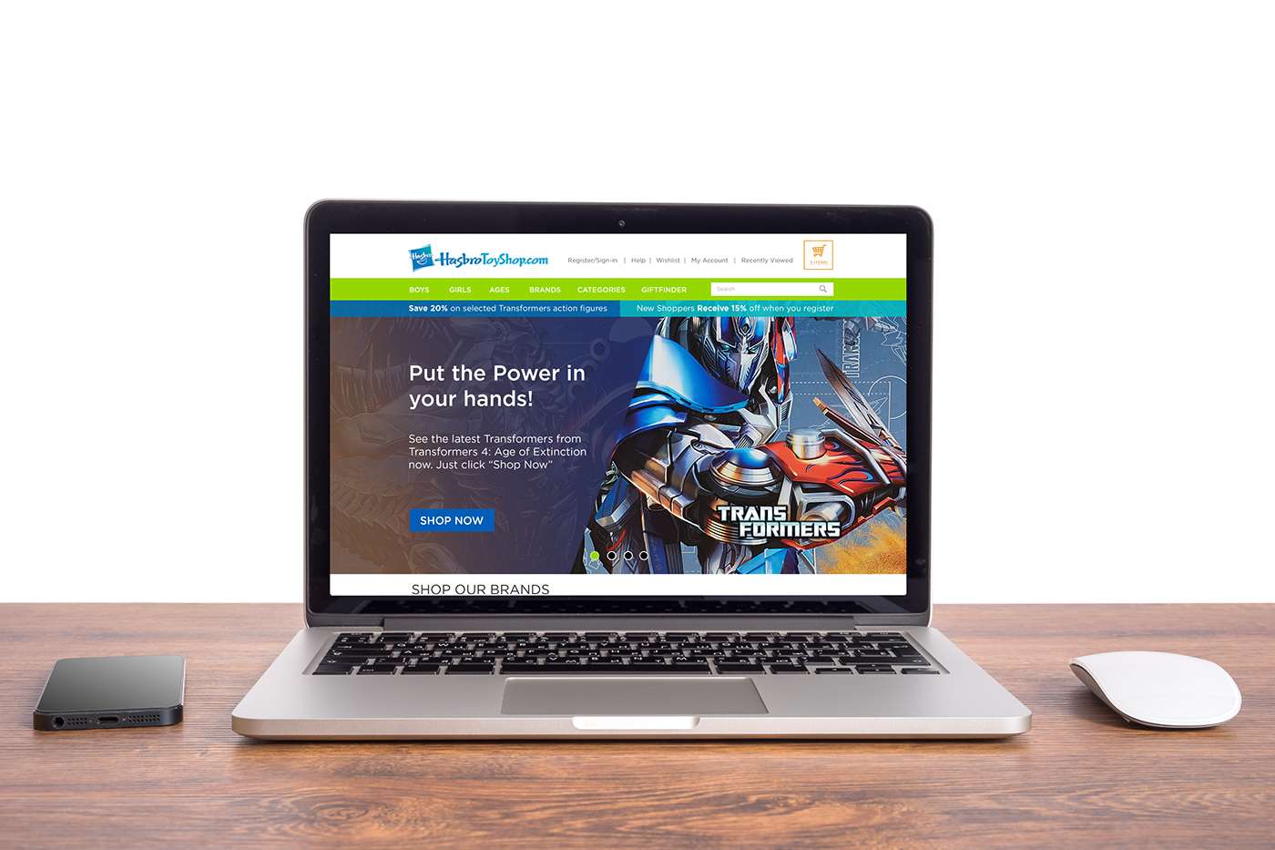 Hasbro Web redesign toys e-commerce