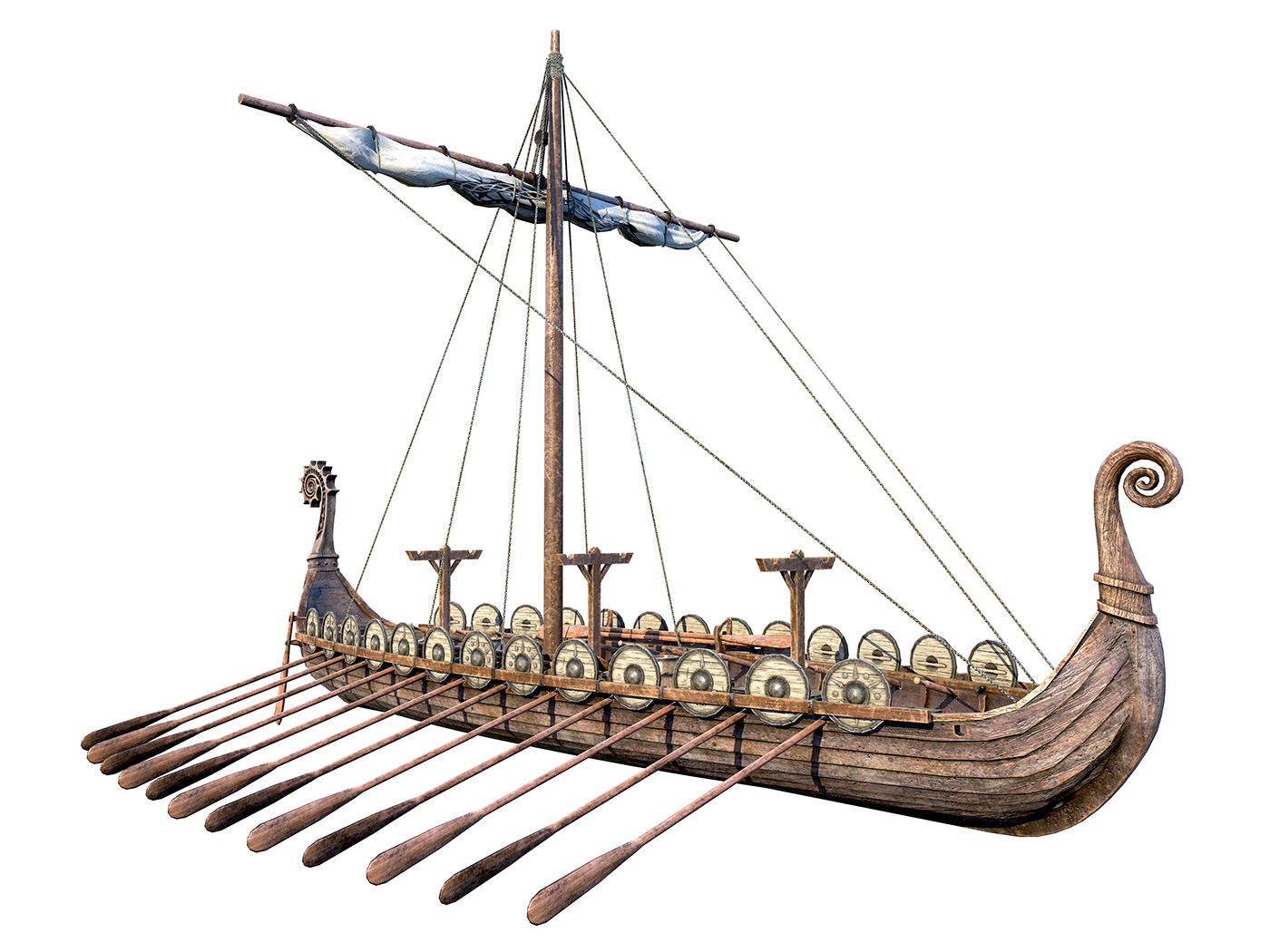 3D art artwork Drakkar lowpoly middle poly props ship viking VIKING SHIP