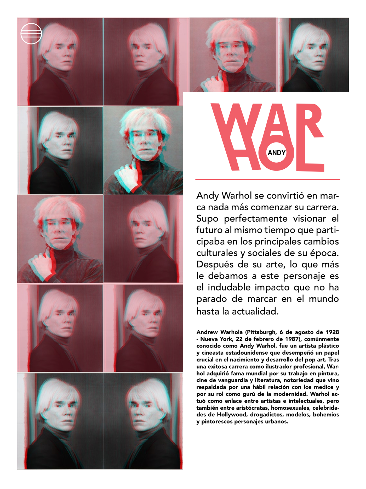 editorial design  Pop Art Andy Warhol