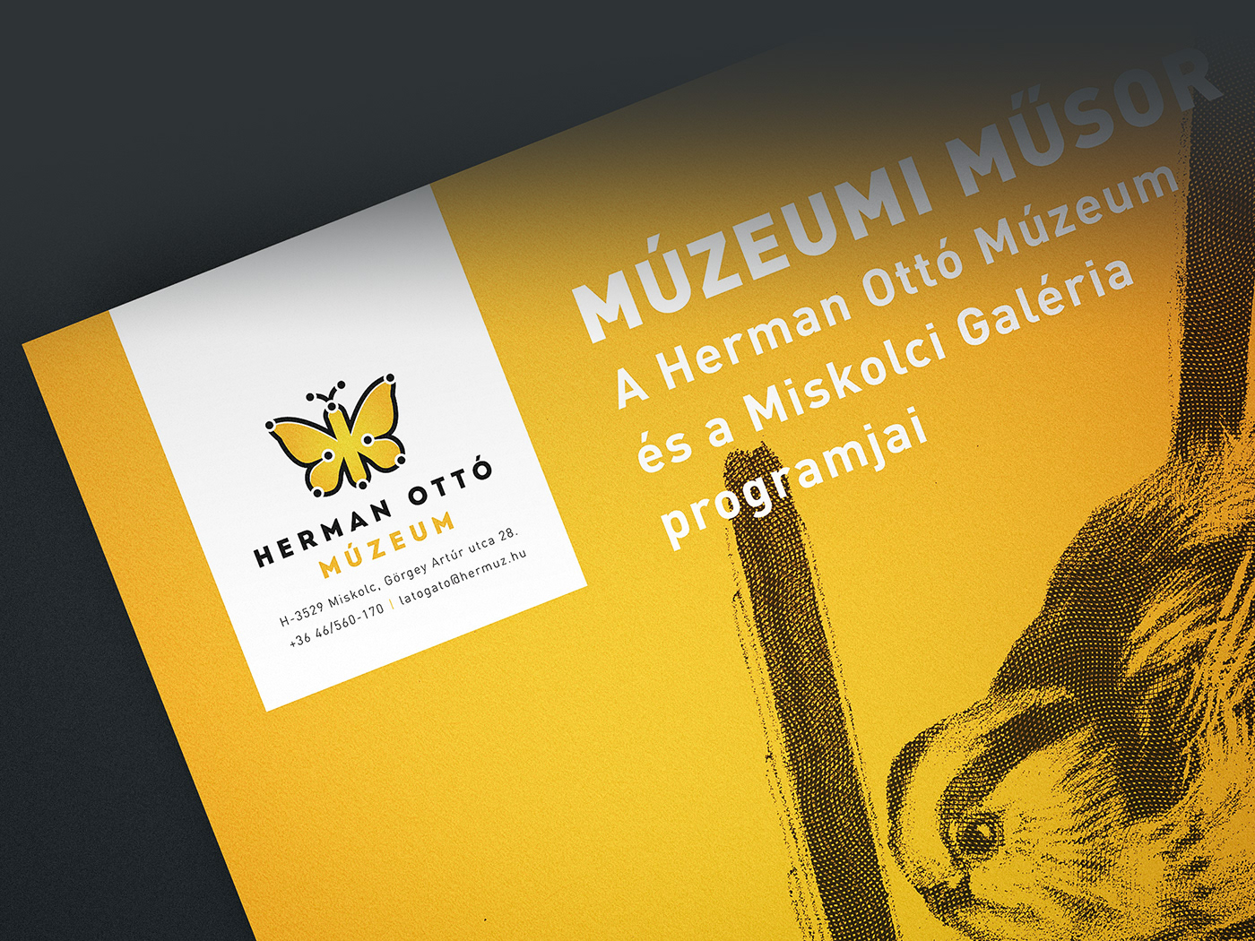 Herman Ottó  museum identity hungary Miskolc woodcut logo poster artwork