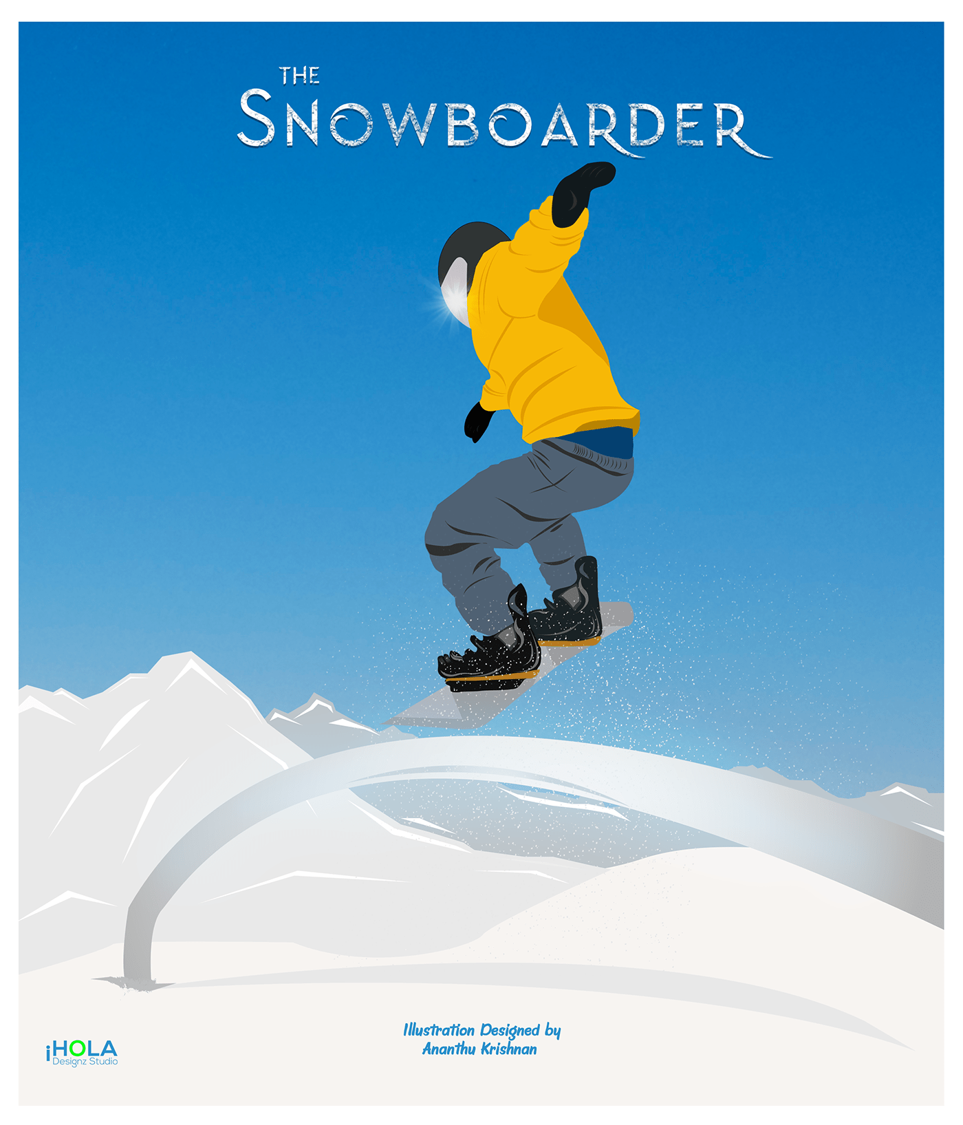 adventure poster Character design  digital illustration graphic design  ILLUSTRATION  snowboard Sports Design vector Vector Illustration