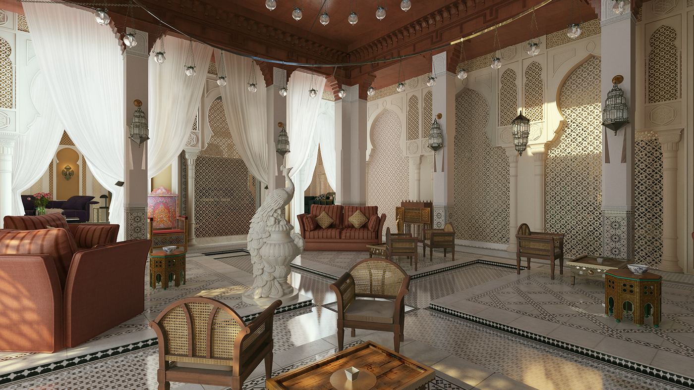Eslam Hamed Interior 3D design modern Moroccan MAJLIS UAE egypt