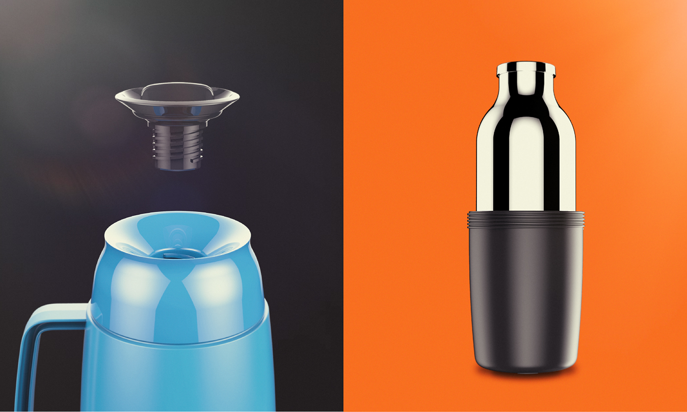 garrafa térmica soprano VALKIRIA product bottle industrial product design  industrial design  minimal design minimal
