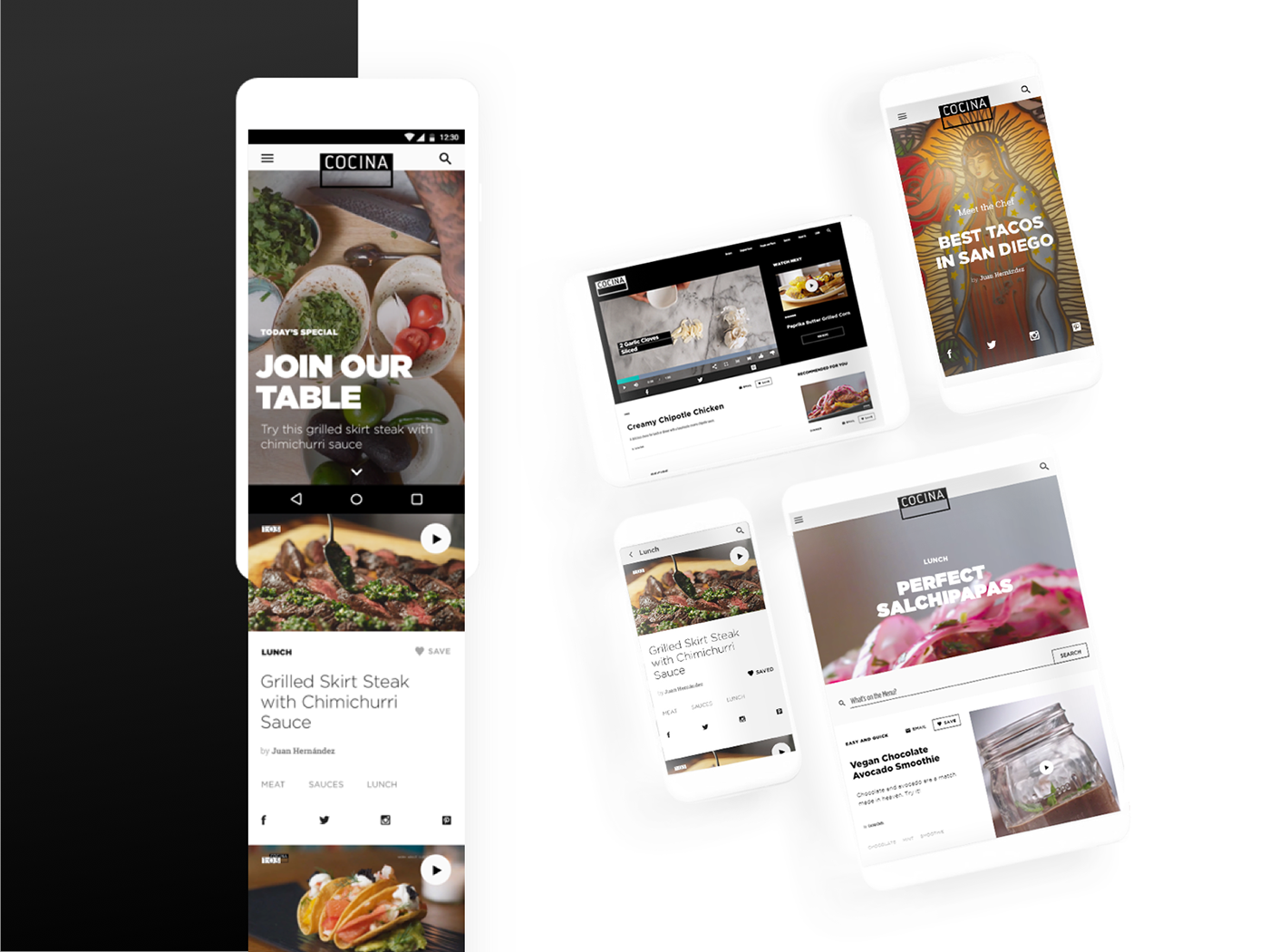 interaction Interface Website Food  cooking UI mobile design diseño