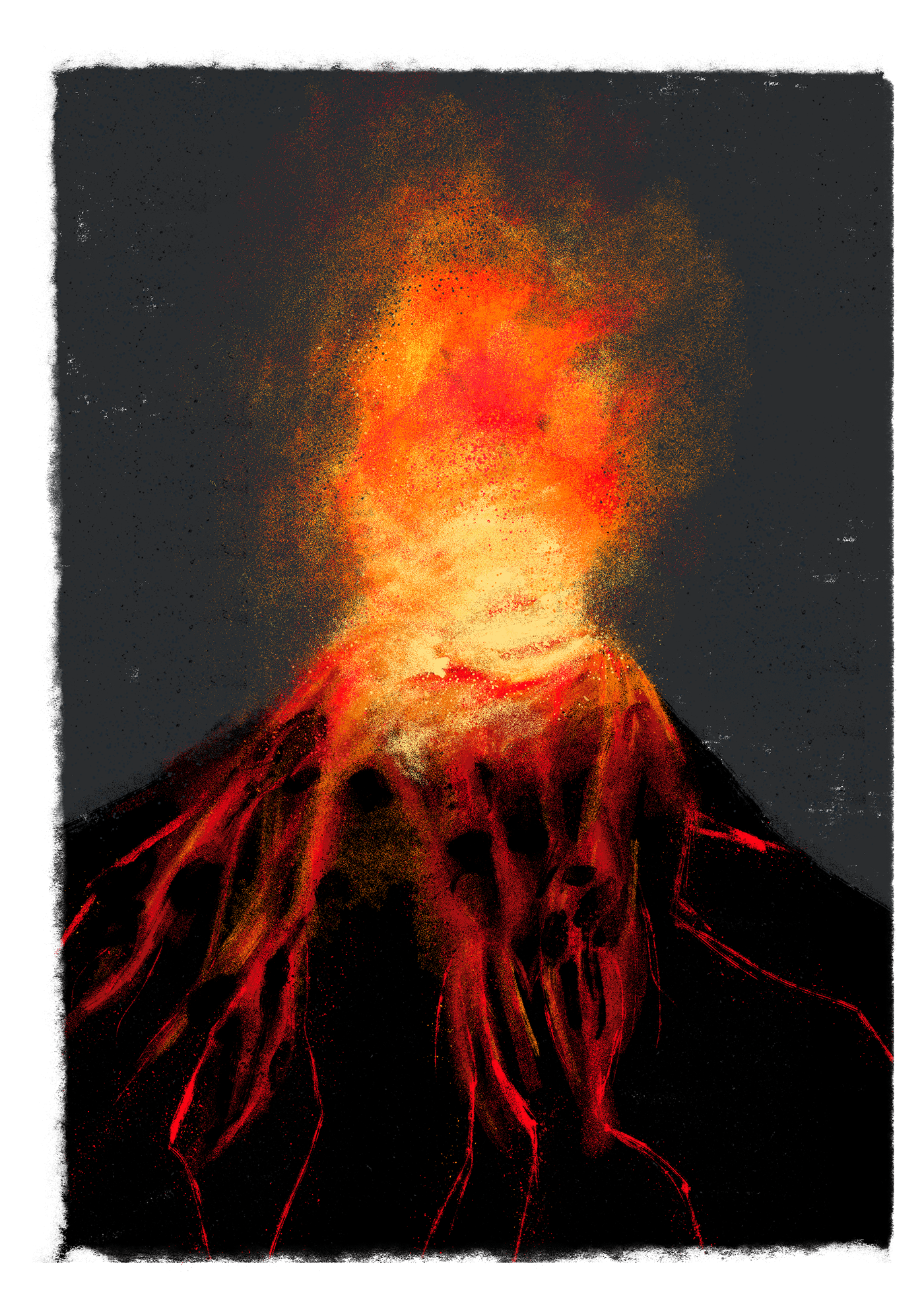 Illustration from a volcano eruption