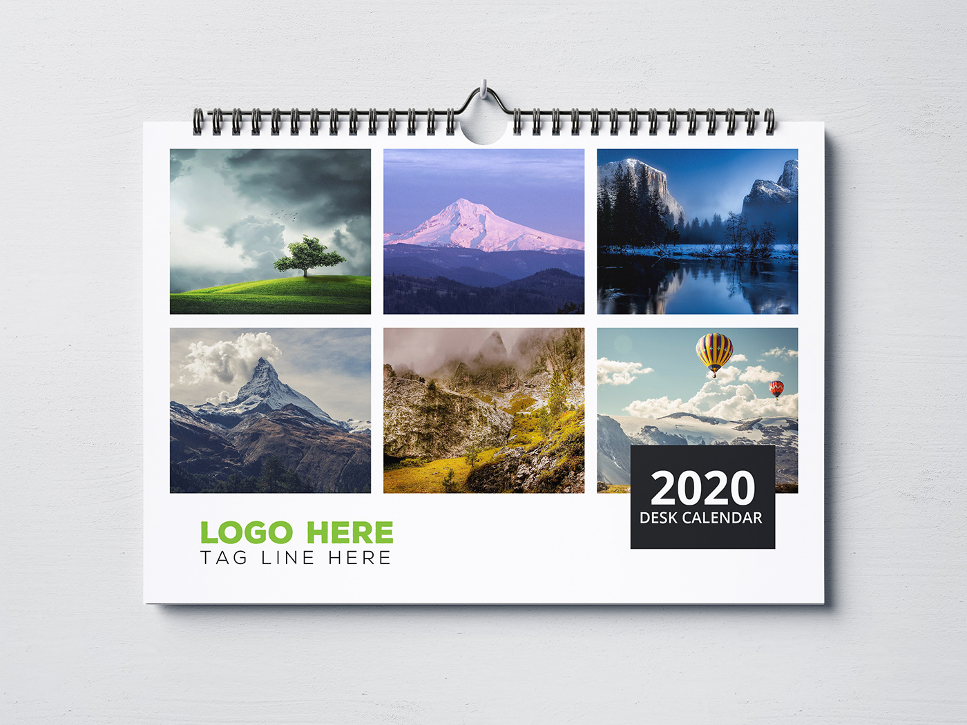 Desk Calendar 2020 template cretive design half WALL CALENDAR calendar template 2020 new Mordern