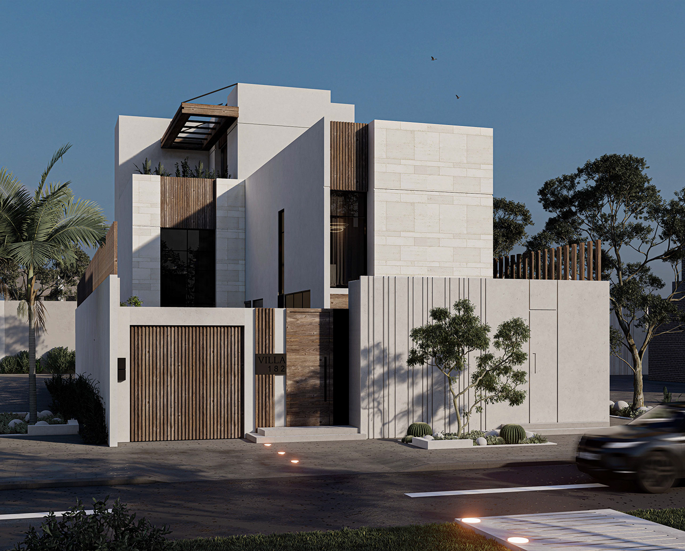 building architecture visualization Render modern exterior 3D Elevation facade design
