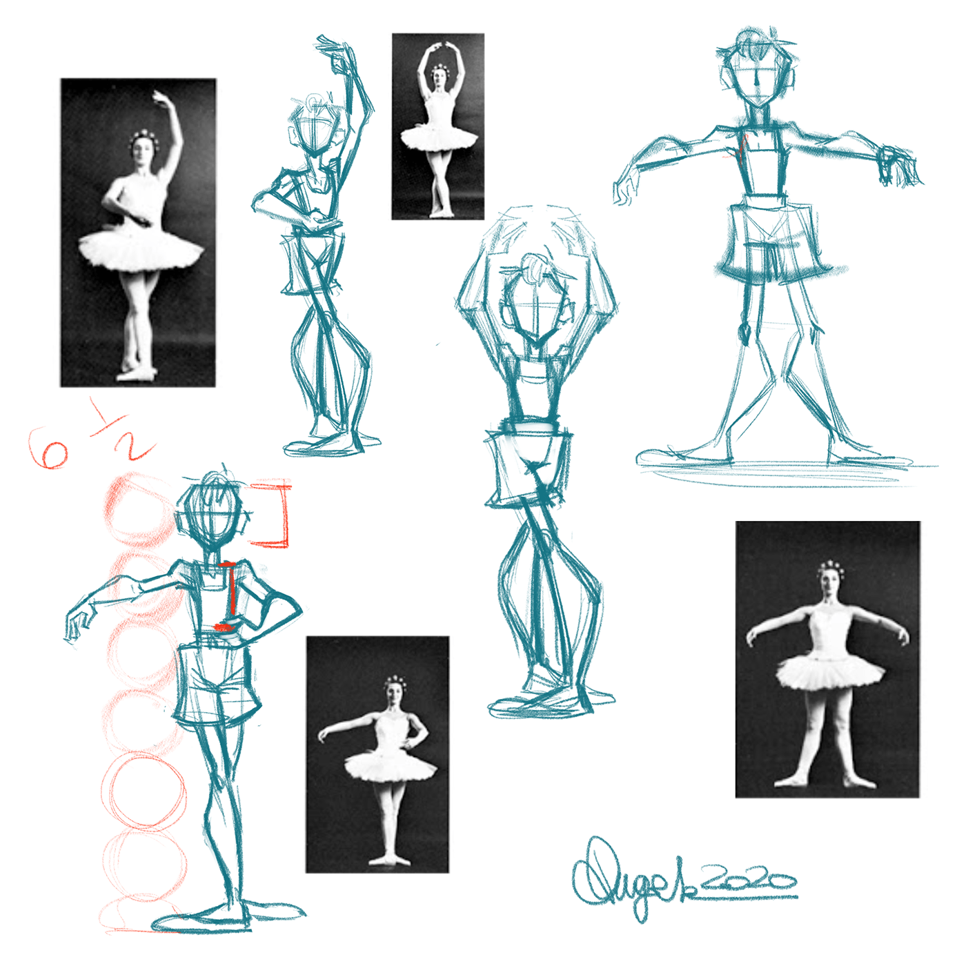 Billy Elliot characterdesign DANCE   digital gesture moodboard Procreate study