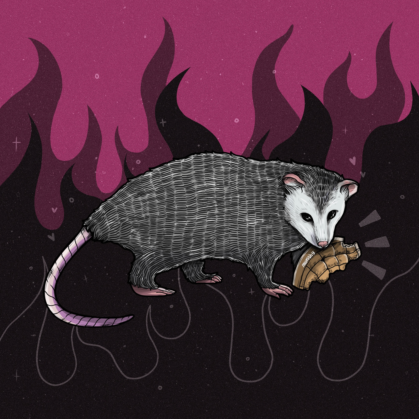 animal artwork dibujo dibujo digital Digital Art  digital illustration Drawing  ILLUSTRATION  ilustracion possum