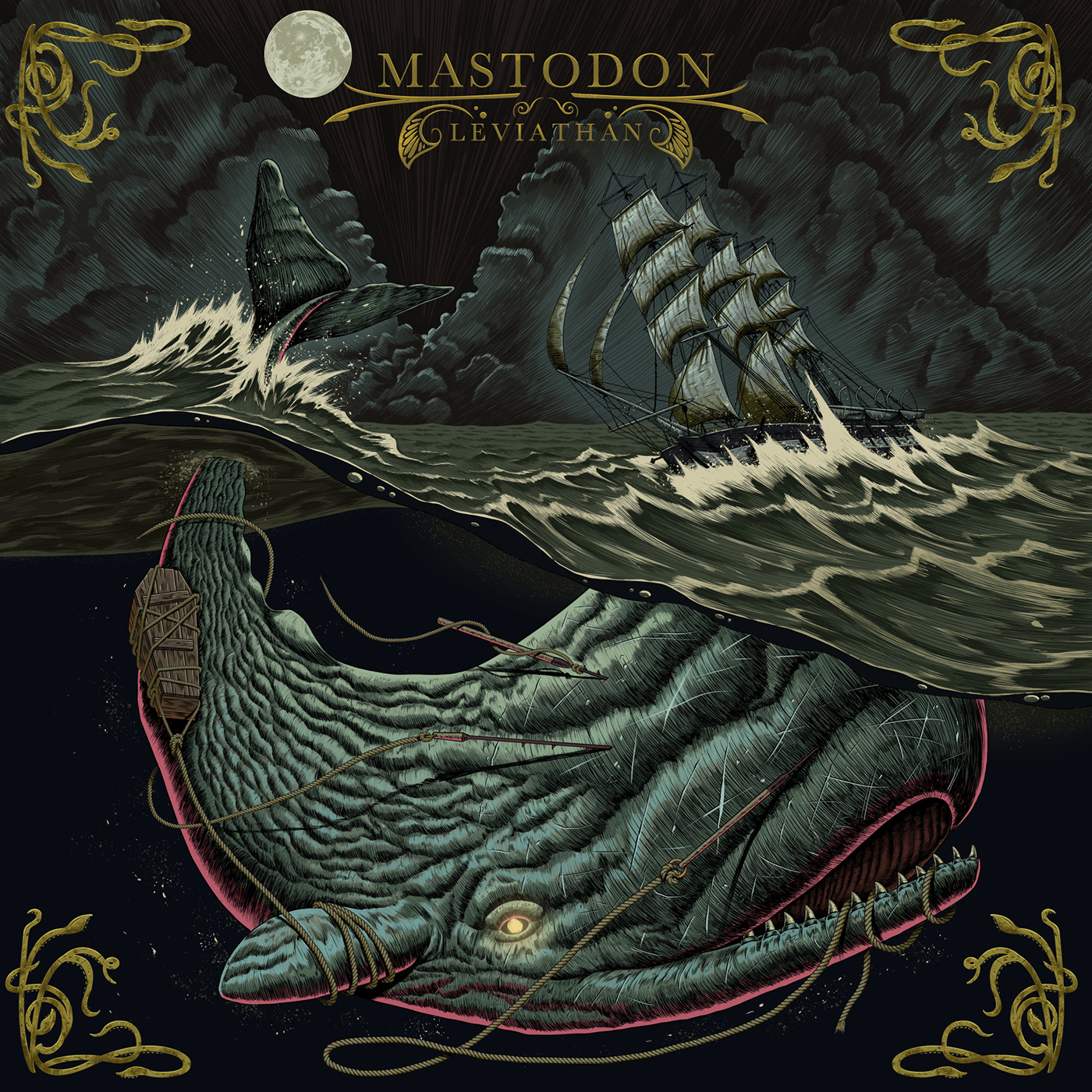 ILLUSTRATION  artwork album cover Cover Art mastodon metal music sea monster Digital Art  CLIP STUDIO PAINT Poster Design