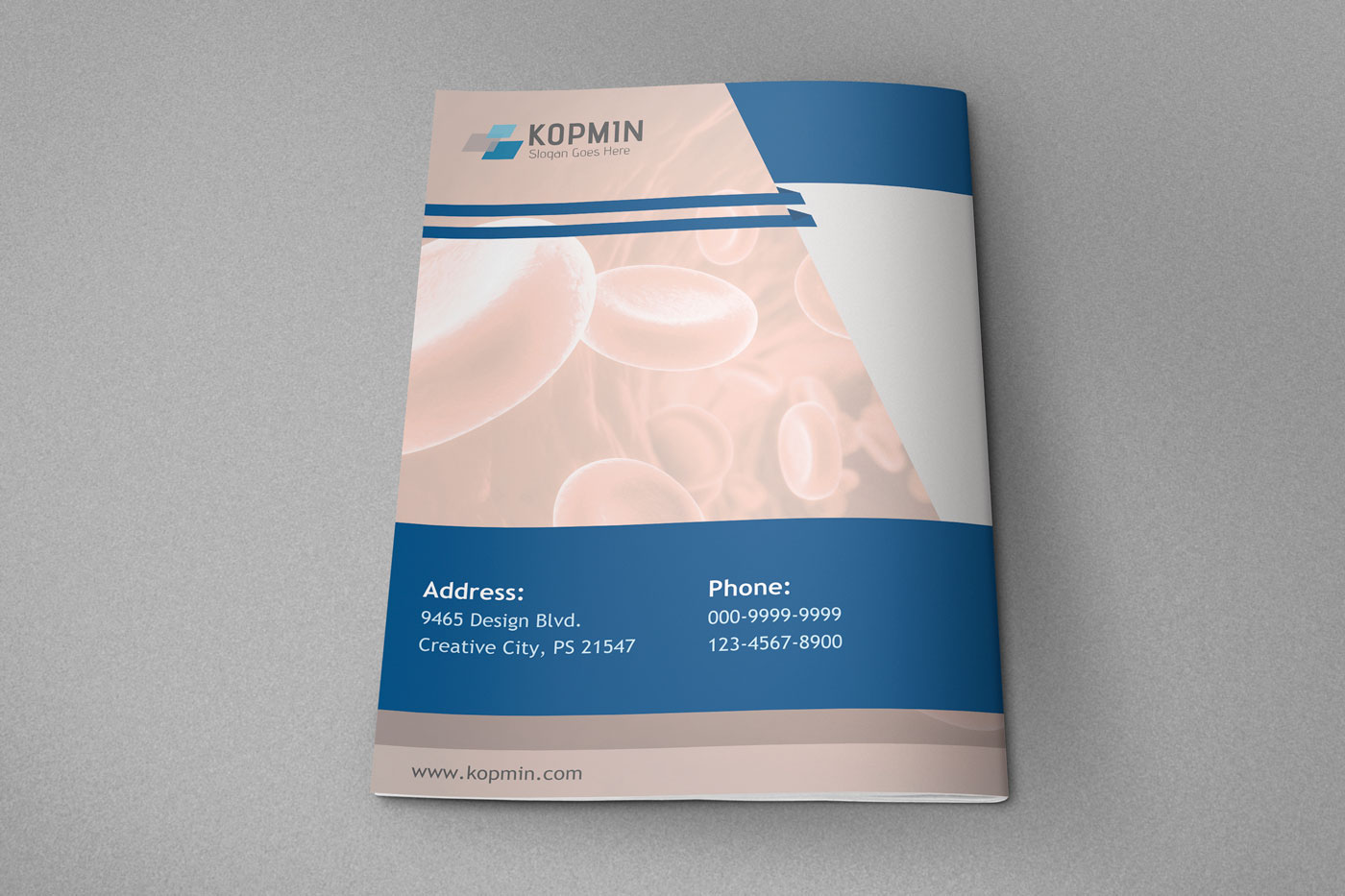 graphic design print brochure editorial medical Kopmin science brand