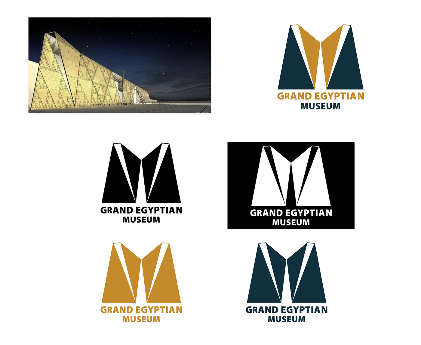 Ancient branding  concept egypt egyptian grand logo moeslah museum gem