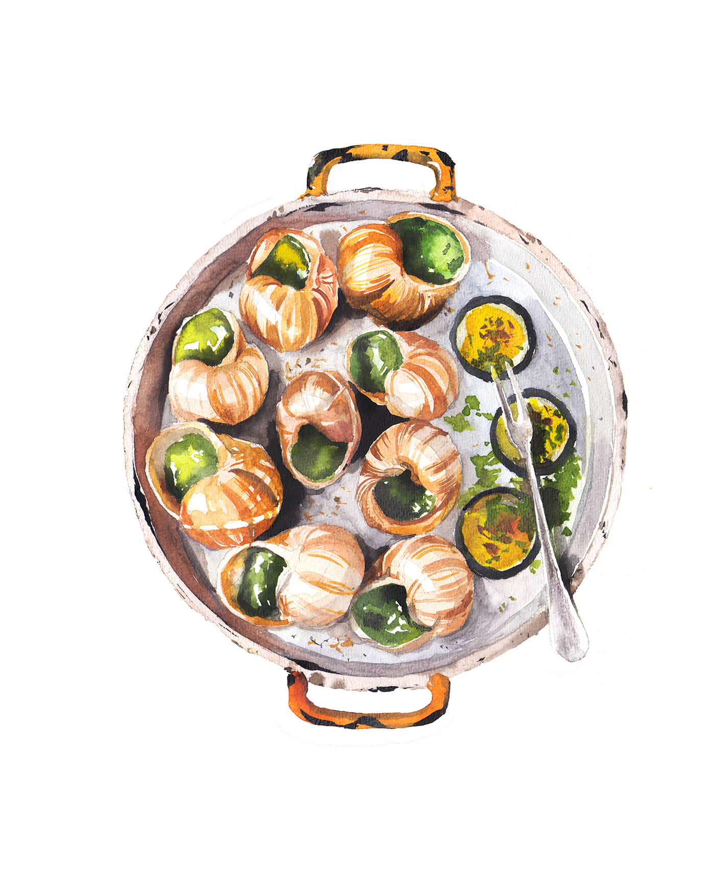 Food  watercolour menu ILLUSTRATION  restaurant watercolor cake snails Sushi ribs