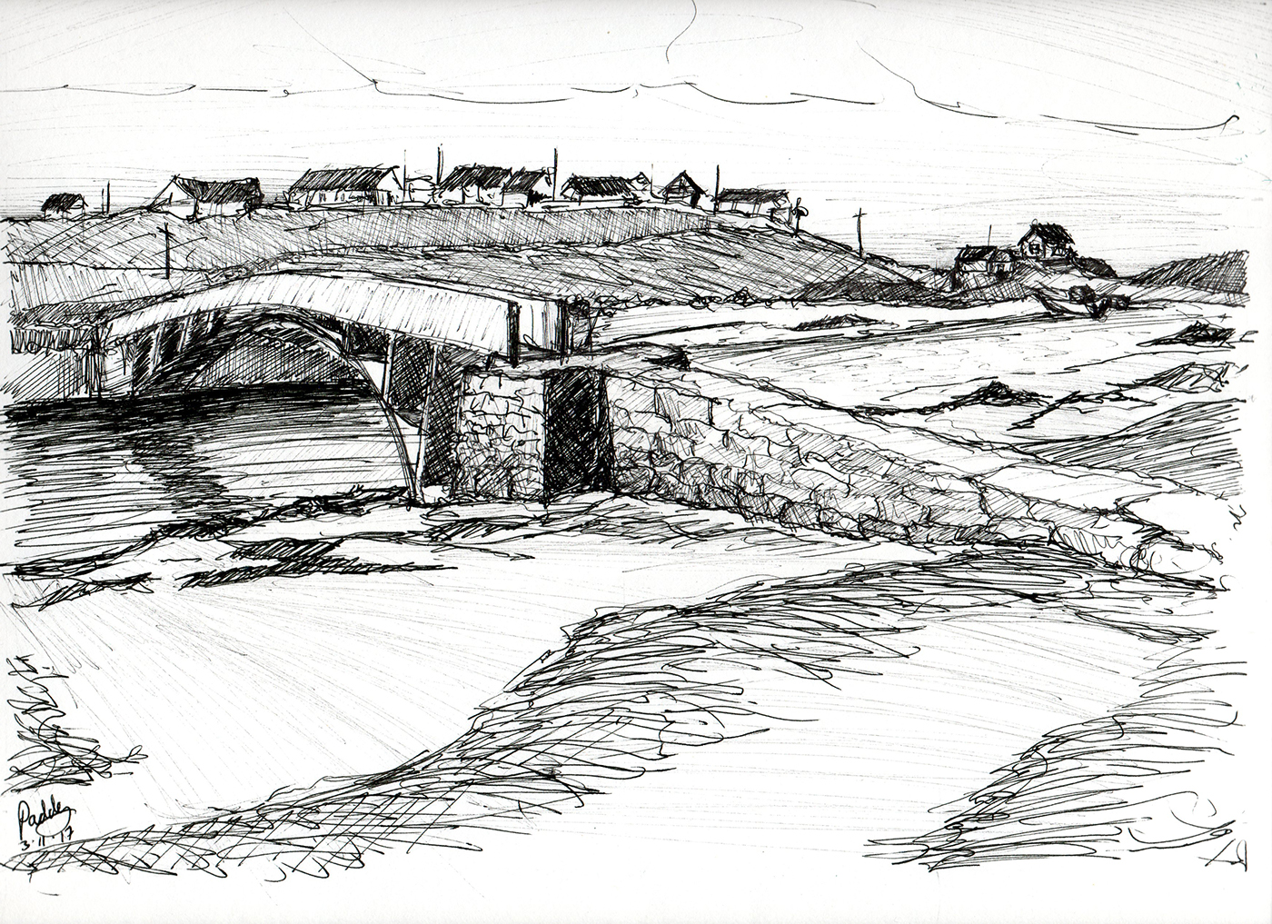 pen and ink Donegal Ireland Cruit Island www.paddybreslin.com