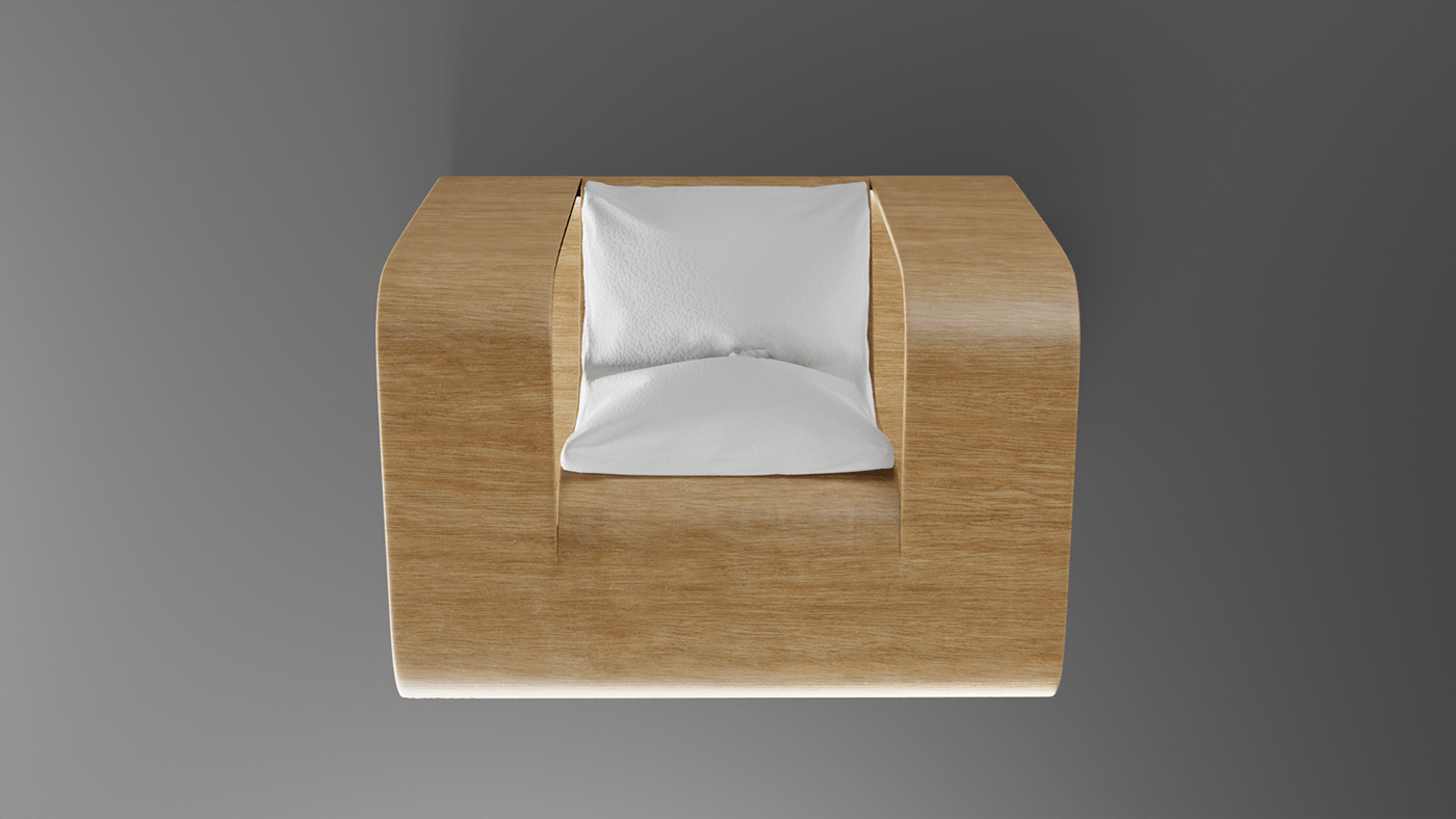 blender chair cube design furniture industrial design  minimal modern plywood soft