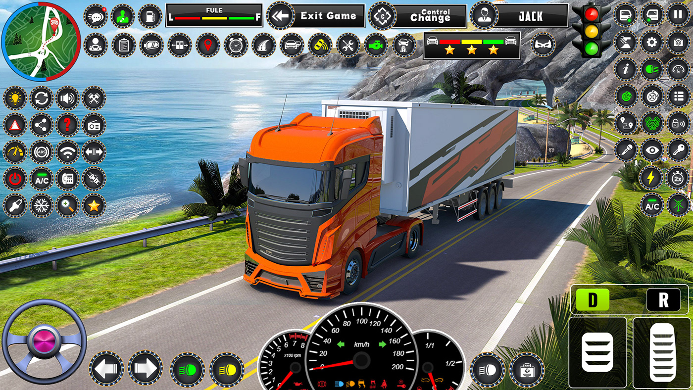 Truck euro UI/UX ui design game SS Render 3D game design  truckgames