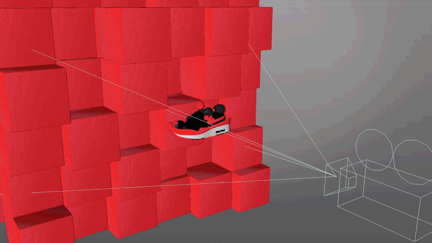 3D abstract cinema4d cloth dynamics MoGraph Nike redshift shoes sneaker