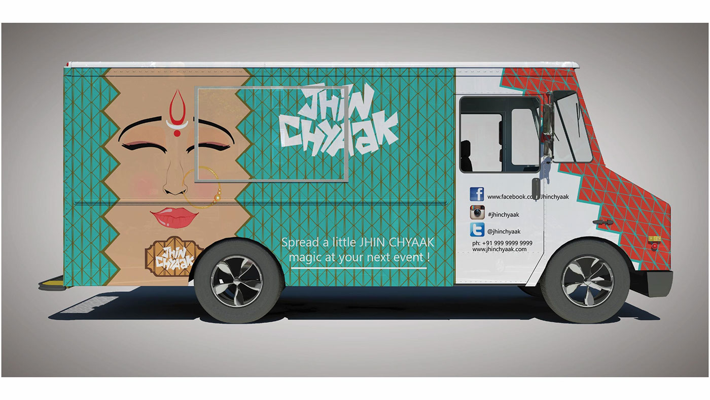 logo Street Food Kolkata bengal ma durga brand identity digital illustration crispy snack indian